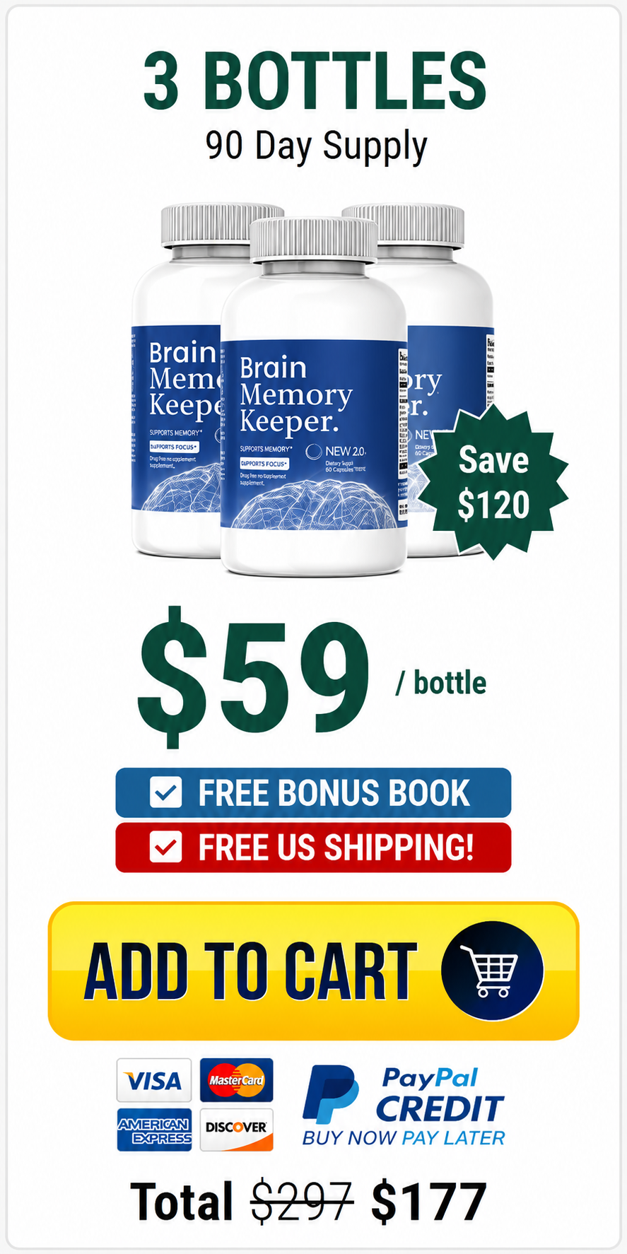 Brain Memory Keeper 6 Bottles Supply