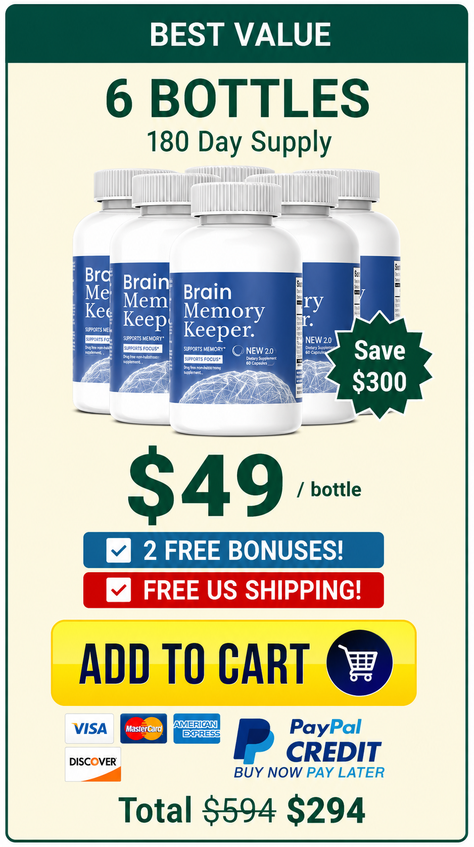 Brain Memory Keeper 3 Bottles Supply